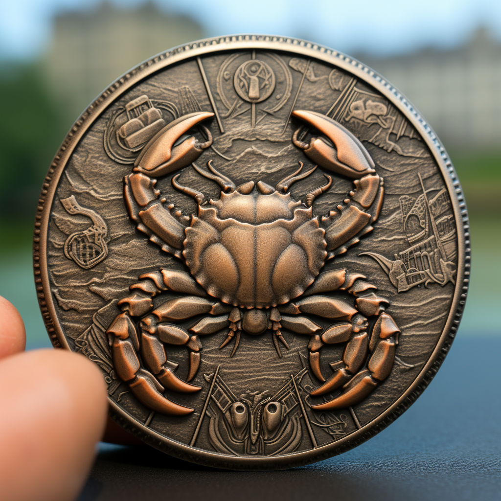 coin crab on coin