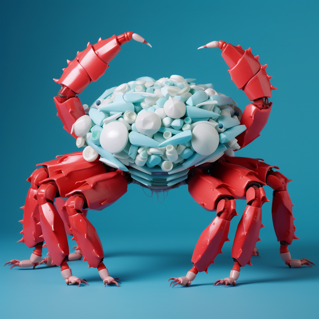 blue and red gum crab