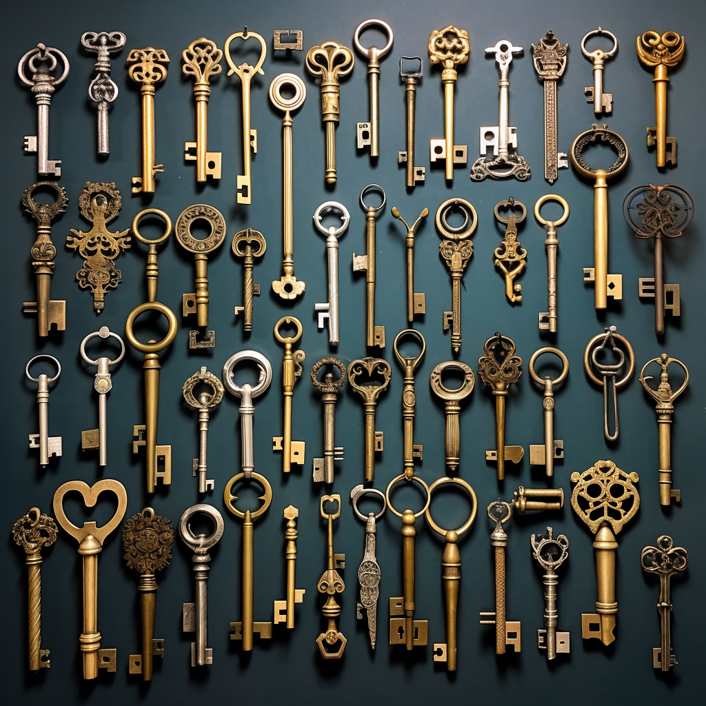 keys of all sizes and shapes