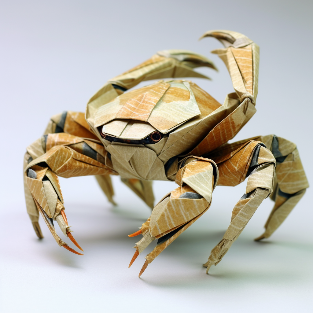 stained cardboard style paper crab