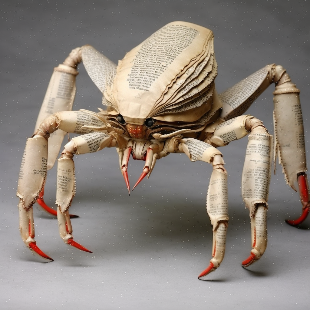 book page crab with red tips